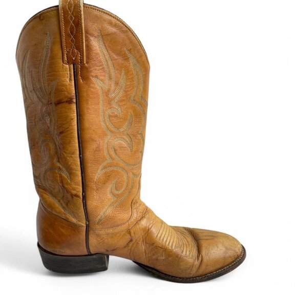 Vintage J. Chisholm Marbled Deerskin Leather Western Cowboy Boots Men's 9 D - Picture 5 of 11